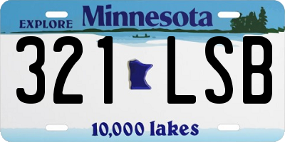 MN license plate 321LSB