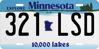 MN license plate 321LSD