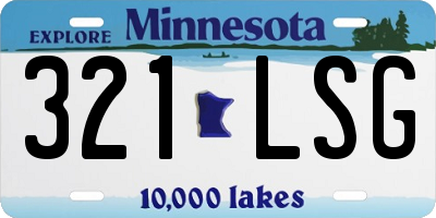 MN license plate 321LSG