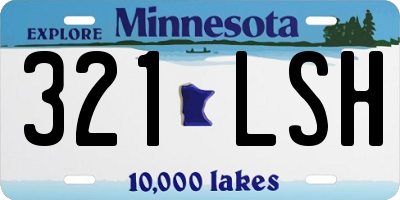 MN license plate 321LSH