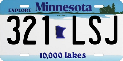 MN license plate 321LSJ