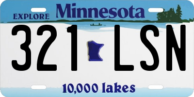 MN license plate 321LSN