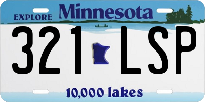 MN license plate 321LSP