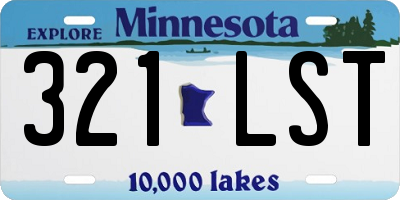 MN license plate 321LST