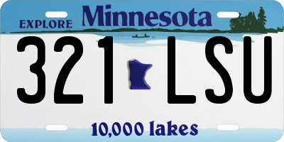 MN license plate 321LSU
