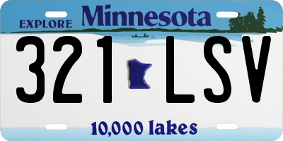 MN license plate 321LSV
