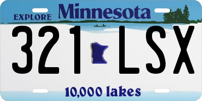 MN license plate 321LSX