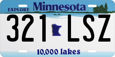 MN license plate 321LSZ