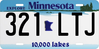 MN license plate 321LTJ
