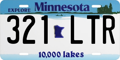 MN license plate 321LTR