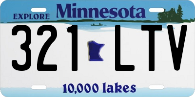 MN license plate 321LTV