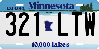 MN license plate 321LTW