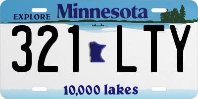 MN license plate 321LTY