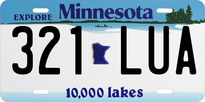 MN license plate 321LUA
