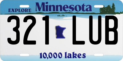 MN license plate 321LUB