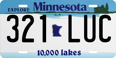 MN license plate 321LUC