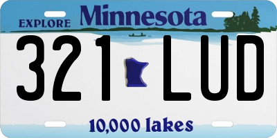 MN license plate 321LUD