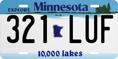 MN license plate 321LUF