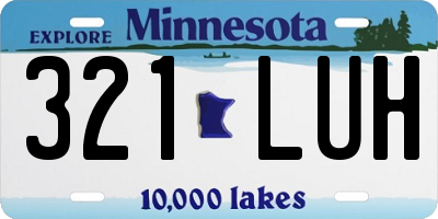 MN license plate 321LUH