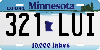 MN license plate 321LUI
