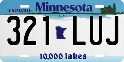 MN license plate 321LUJ