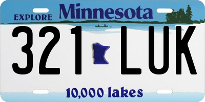 MN license plate 321LUK