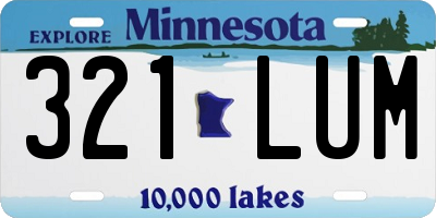 MN license plate 321LUM