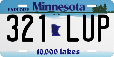 MN license plate 321LUP