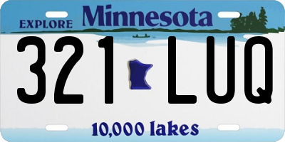 MN license plate 321LUQ