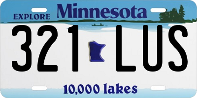 MN license plate 321LUS