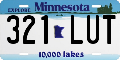 MN license plate 321LUT