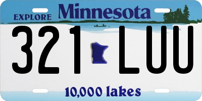 MN license plate 321LUU