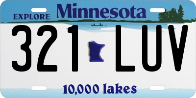 MN license plate 321LUV