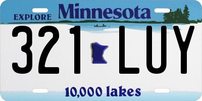 MN license plate 321LUY