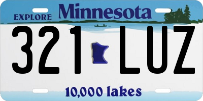 MN license plate 321LUZ