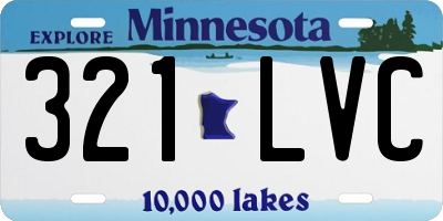 MN license plate 321LVC