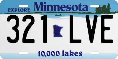 MN license plate 321LVE