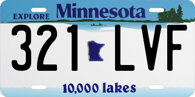 MN license plate 321LVF