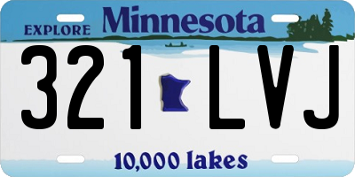 MN license plate 321LVJ