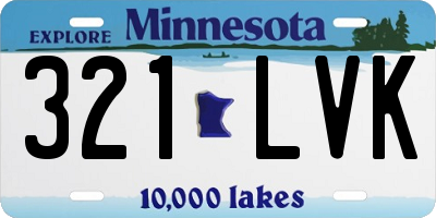 MN license plate 321LVK