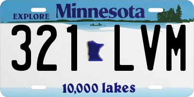 MN license plate 321LVM