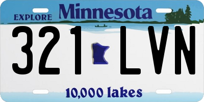 MN license plate 321LVN