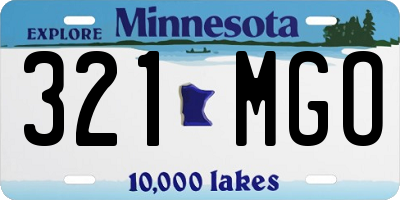 MN license plate 321MGO