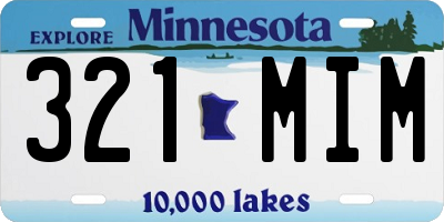 MN license plate 321MIM