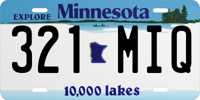 MN license plate 321MIQ