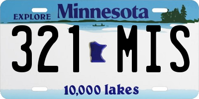 MN license plate 321MIS