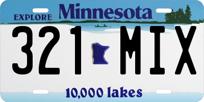 MN license plate 321MIX