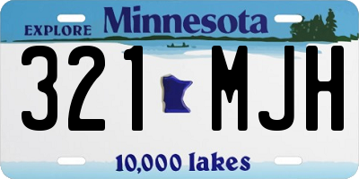MN license plate 321MJH