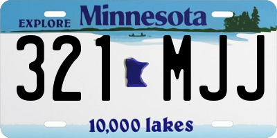 MN license plate 321MJJ
