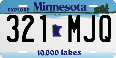 MN license plate 321MJQ